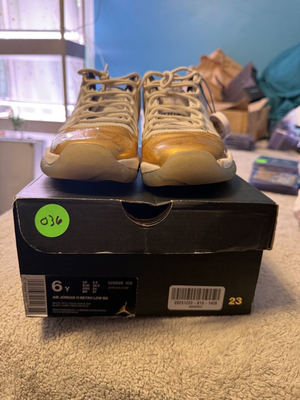 Jordan 11 Retro Low Closing Ceremony Gold Youth 6Y 528896-103 With Box